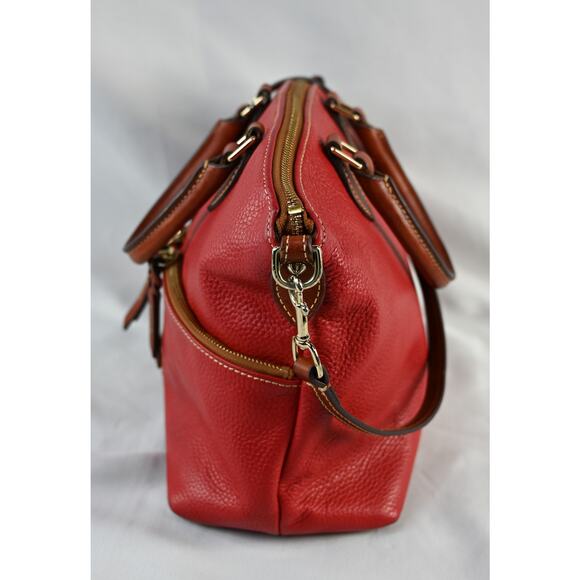 Dooney & Bourke Dillen Double Pocket Satchel R2224 Red - Picture 4 of 16
